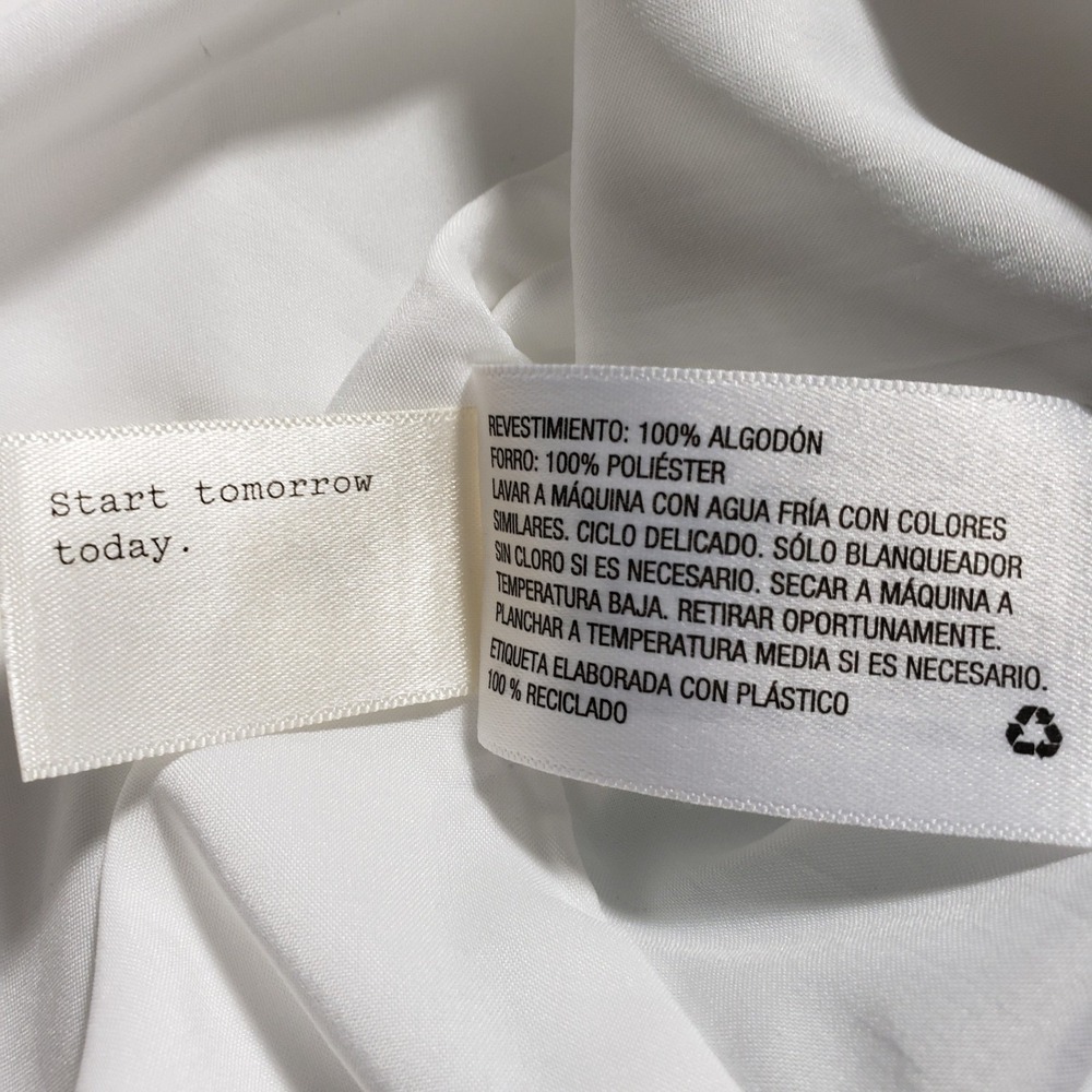 A New Day Women's White Square Neck Button Front Midi Dress w/ Belt SZ 8 Pockets - Picture 6 of 10